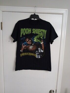 Pooh Shiesty Graphic Tee in Black with Neon Green Print